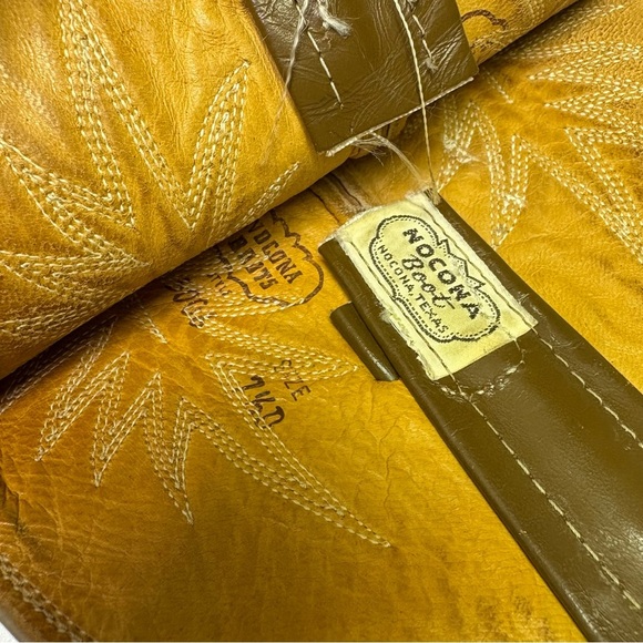 Nocona Mens 7.5 Texas Rockabilly Rodeo Western Boots Vintage Texas Made in USA - Picture 13 of 14